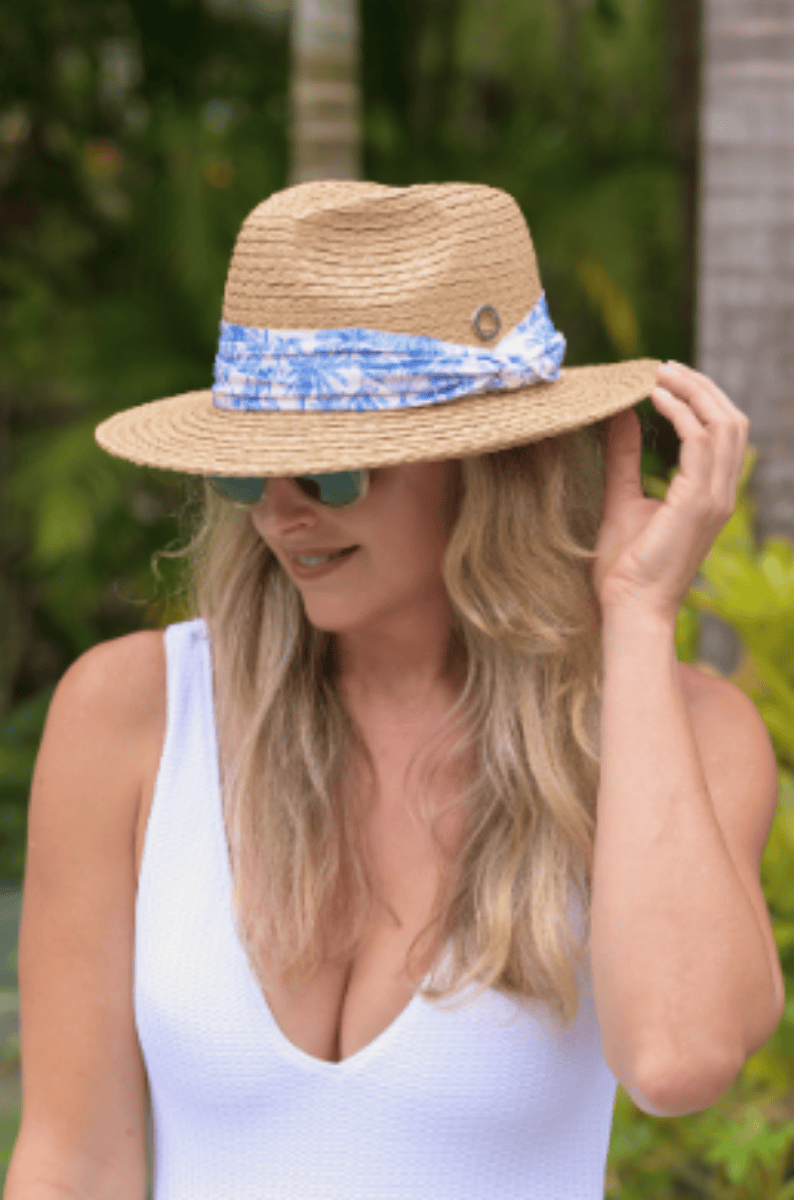 Sundaise Sienna Panama Palm Blue.