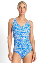 Jantzen Bazaar DD/E Front Ruched One Piece - Blue_1