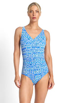 Jantzen Bazaar DD/E Front Ruched One Piece - Blue_3