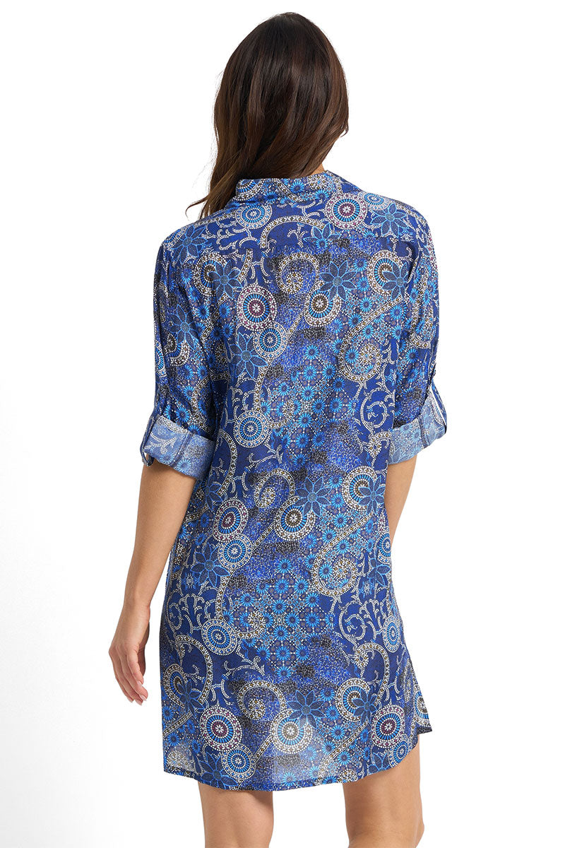 Jantzen Desert Button Through Shirt - Navy_2