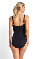 Jantzen Fierce DD/E Ruched Bar Front One Piece - Black_4