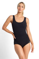 Jantzen Fierce Pintuck Mastectomy One Piece - Black_3