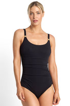 Jantzen Fierce Ruched Cuff Scoop One Piece - Black_1