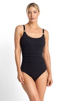 Jantzen Fierce Ruched Cuff Scoop One Piece - Black_3