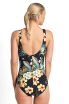 Jantzen Hibiscus High Neck Mastectomy One Piece Forest Black.