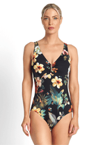Jantzen Hibiscus DDE Bar One Piece Forest.