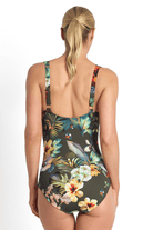 Jantzen Hibiscus F/G Multi Ruched One Piece Forest.