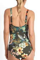 Jantzen Hibiscus F/G Multi Ruched One Piece Forest.