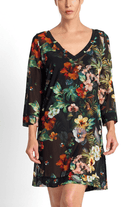 Jantzen Hibiscus Mesh Beach Smock Black.