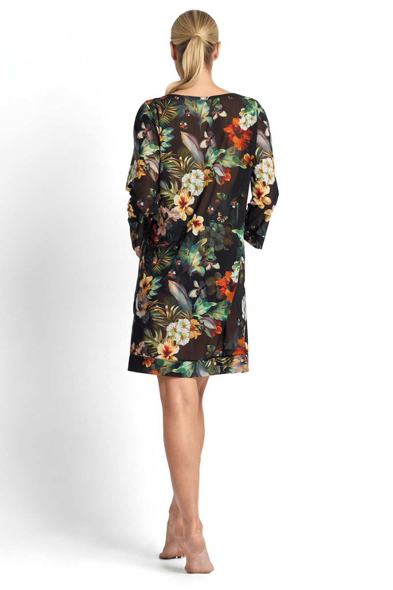 Jantzen Hibiscus Mesh Beach Smock Black.