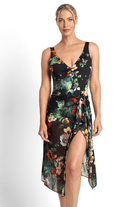 Jantzen Hibiscus Black Mesh Sarong.