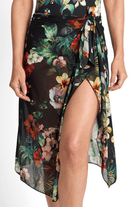 Jantzen Hibiscus Black Mesh Sarong.