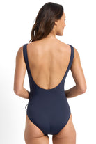 Jantzen Mood Gathered Surplice One Piece - Navy_2