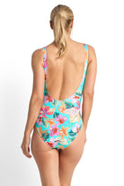 Jantzen Phuket Gathered Surplice One Piece - Aqua_4