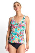 Jantzen Phuket Gathered Surplice Singlet - Aqua