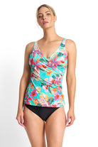 Jantzen Phuket Gathered Surplice Singlet - Aqua