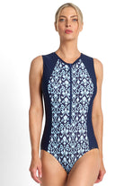 Jantzen Select Active Zip Front Mastectomy One Piece - JA84864MAS - Navy_1