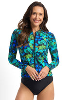 Jantzen Watermist Long Sleeve Mast Rashie - Green_1
