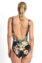 Jantzen Hibiscus Buckle One Piece Black.