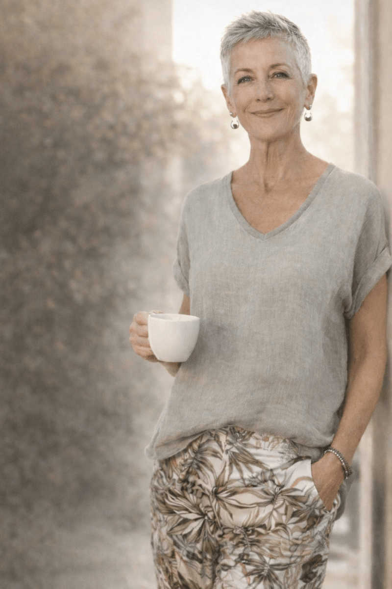 La-Strada-Italian-Linen-V-Neck-Shirt-Taupe-OZRESORT