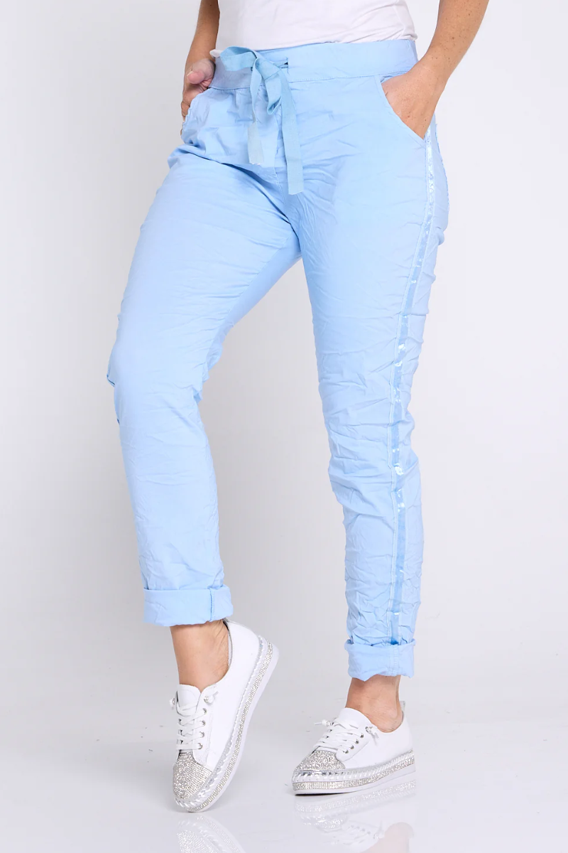 La Strada Tape Stretch Jogger Pant Sky Blue.