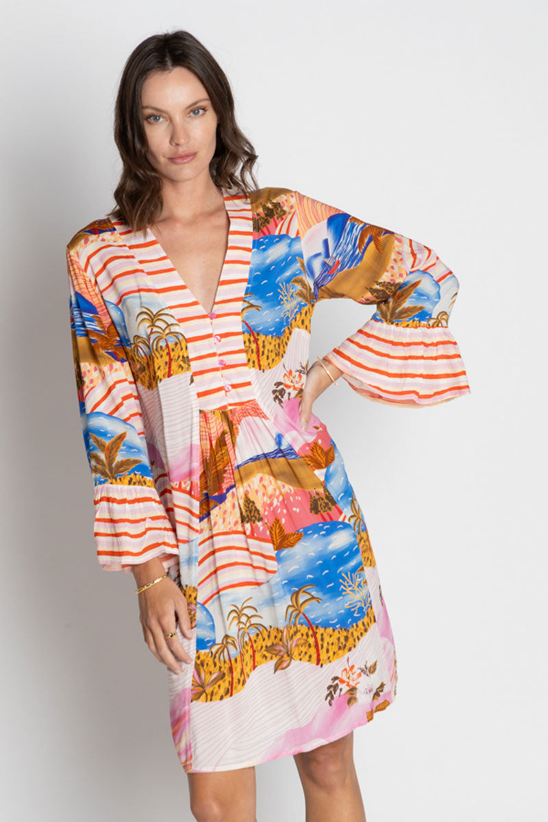 Lula Soul Jimbaran Button Dress - Musk