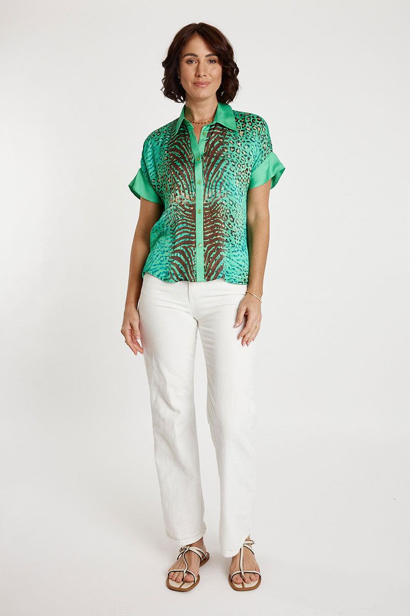 Lula Soul Maasai Shirt- Emerald