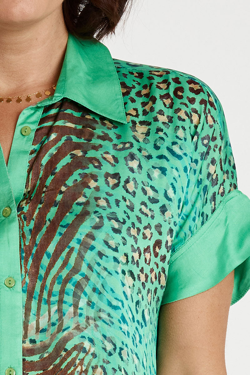 Lula Soul Maasai Shirt- Emerald