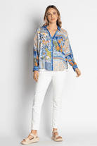Lula Life Velora Over Shirt Long Sleeve Ocean.