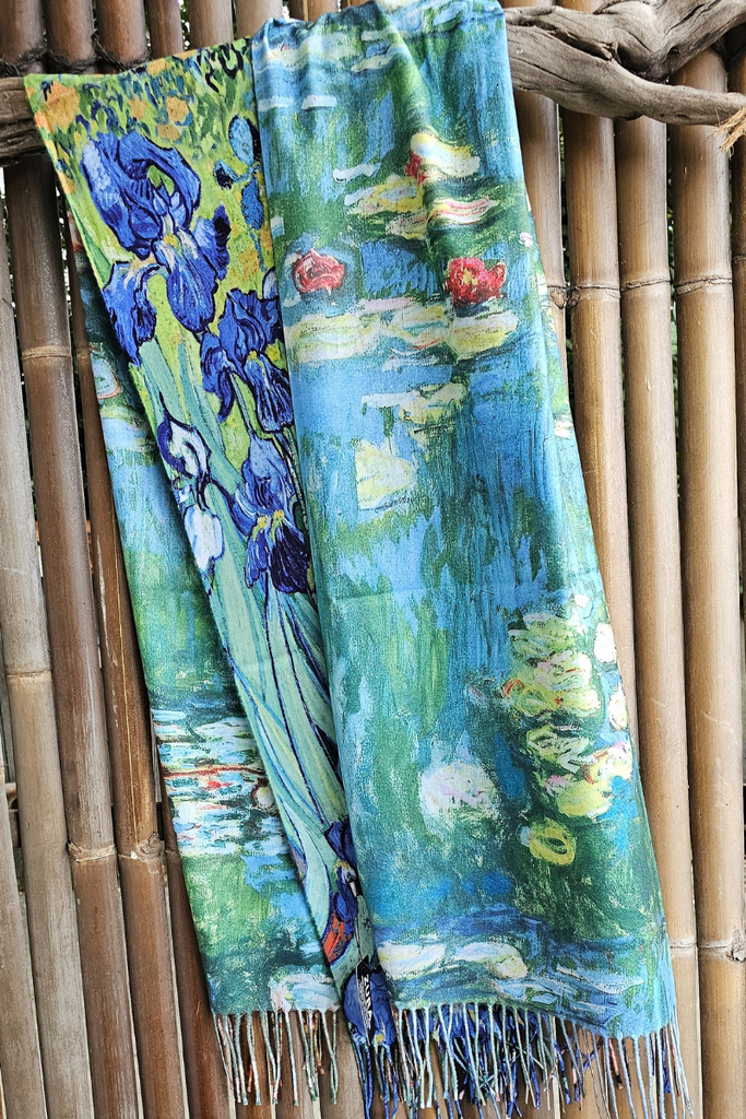  Analyzing image     Monet-cashmere-reversible-scarf-purple-lily-pond-ozresort-casa75-5