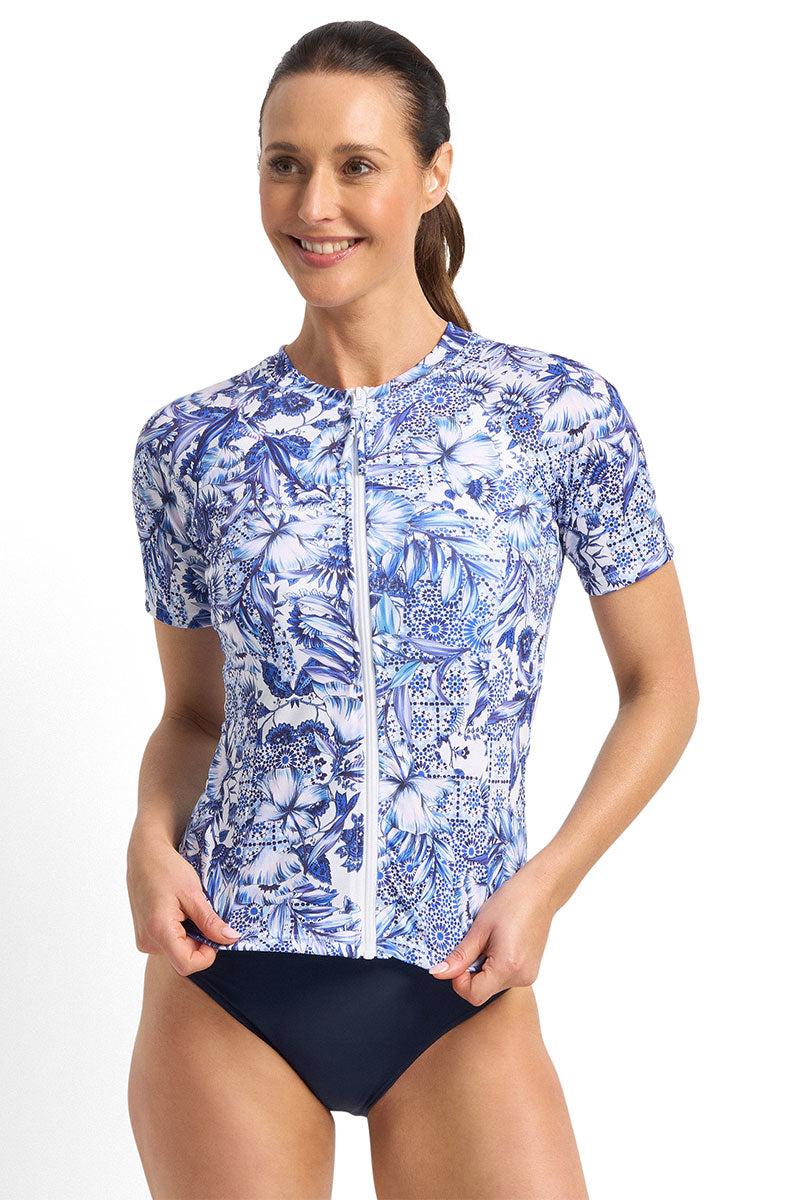 Poolproof Dreamer Short Sleeve Rashie - Navy_1
