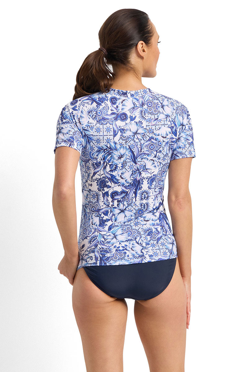 Poolproof Dreamer Short Sleeve Rashie - Navy_4