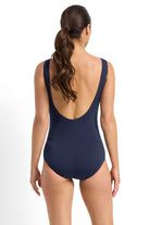Poolproof Onyx Pintuck Mastectomy One Piece - Navy_4