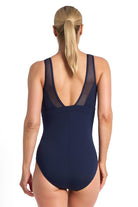Poolproof Rozella Taped High Neck One Piece  - Sky