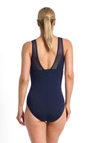 Poolproof Rozella Taped High Neck One Piece  - Sky