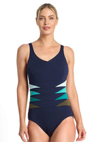Poolproof Rozella Triangle Splice Tank One Piece - Sky