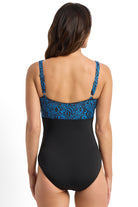Poolproof Scrabble Splice Mastectomy One Piece - Blue_2