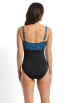 Poolproof Scrabble Splice Mastectomy One Piece - Blue_4