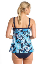 Poolproof Wisteria Mastectomy Swing Singlet - Navy_2