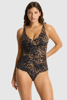 Sea Level Savanna Cross Front Multifit Singlet Top - Chocolate_1