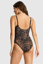 Sea Level Savanna Cross Front Scoop Back One Piece - Chocolate_2