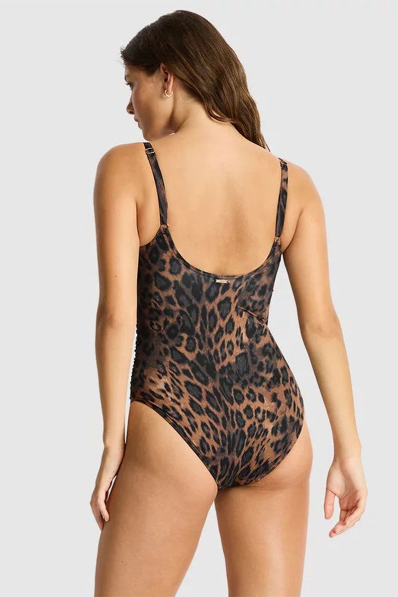 Sea Level Savanna Cross Front Scoop Back One Piece - Chocolate_2