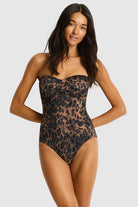 Sea Level Savanna Twist Bandeau One Piece - Chocolate