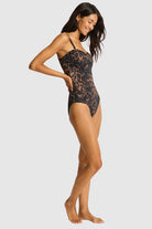 Sea Level Savanna Twist Bandeau One Piece - Chocolate