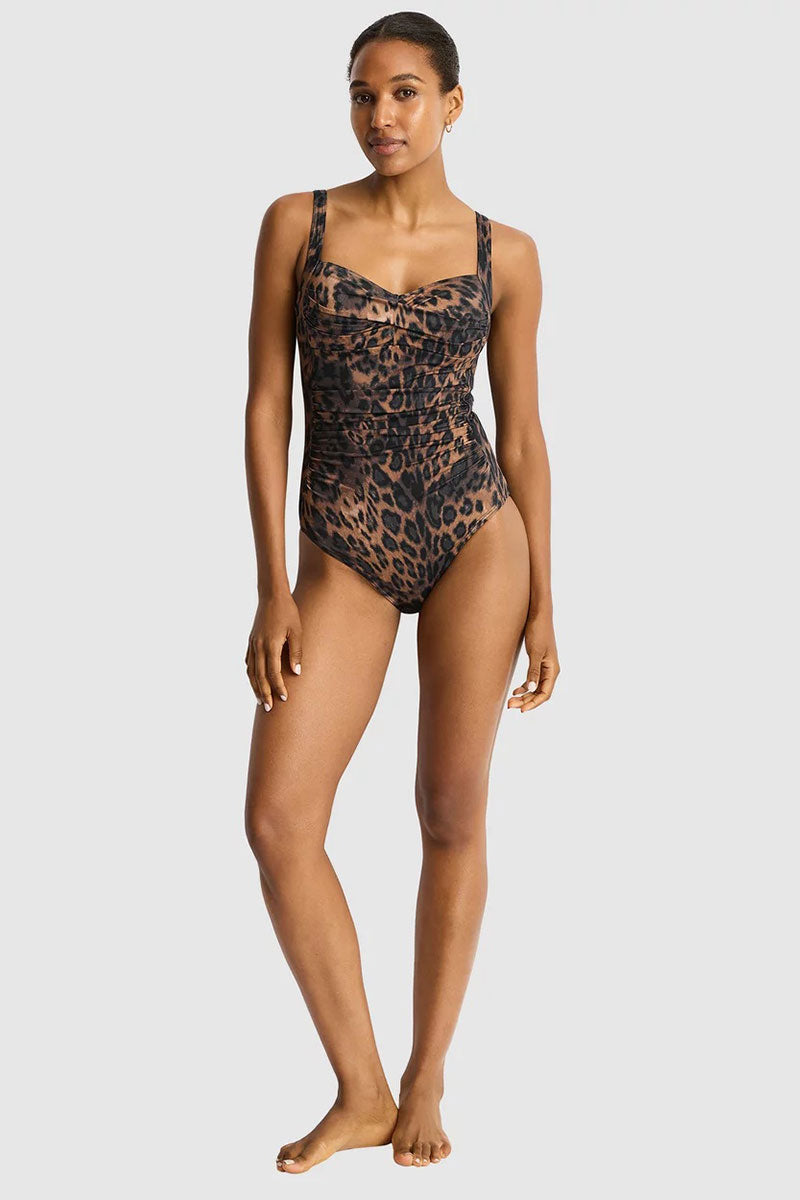 Sea Level Savanna Twist Front Multifit One Piece - Chocolate_1