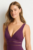 Sea Level SL1039ECO Essentials Edit Spliced One Piece - Claret_2