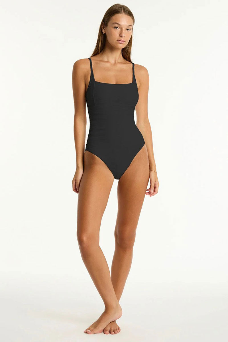 Sea Level SL1055SP Spinnaker Square Neck One Piece - Black_2