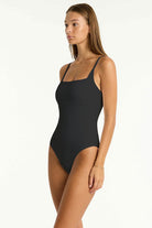 Sea Level SL1055SP Spinnaker Square Neck One Piece - Black_4