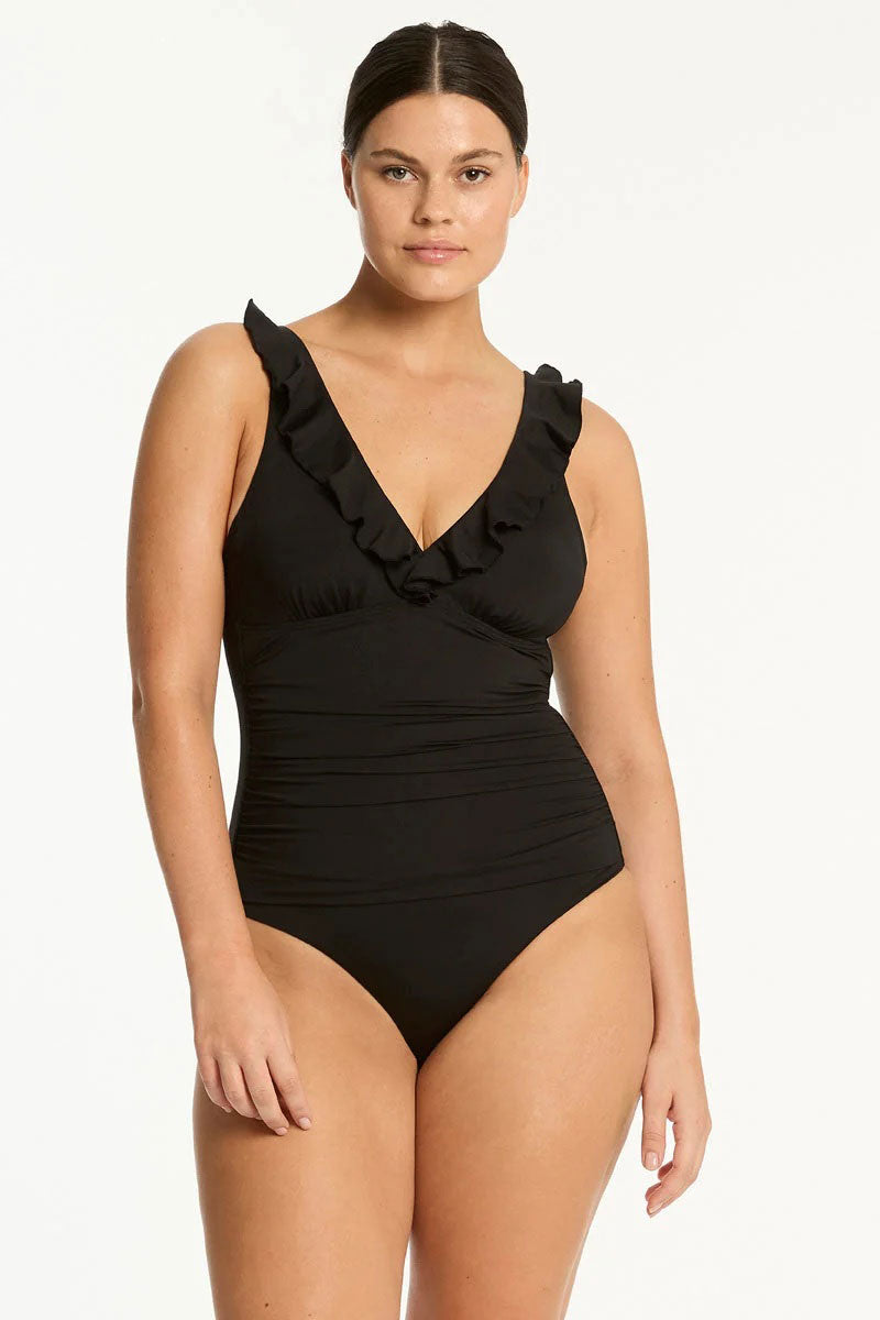 Sea Level SL1075ECO Essentials Edit D/DD Cup Frill One Piece - Black_1