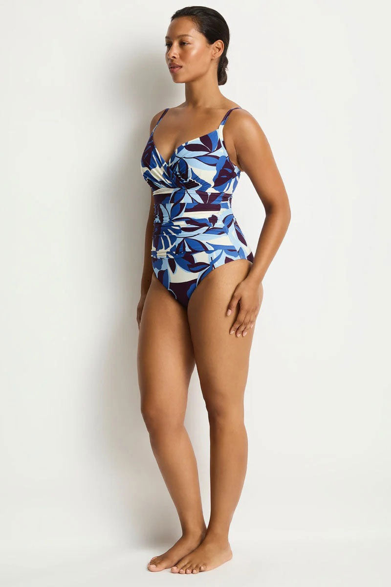 Sea Level SL1081RU Rumba Wrap Front DD/E Cup One Piece - Denim Blue_4